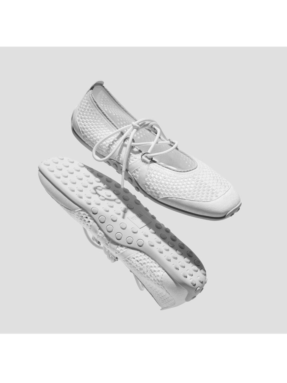 Vivaia Cecily Ballet Flat White, mesh, square toe NIB size 38 / US 7-7.5 MJ - Picture 3 of 8